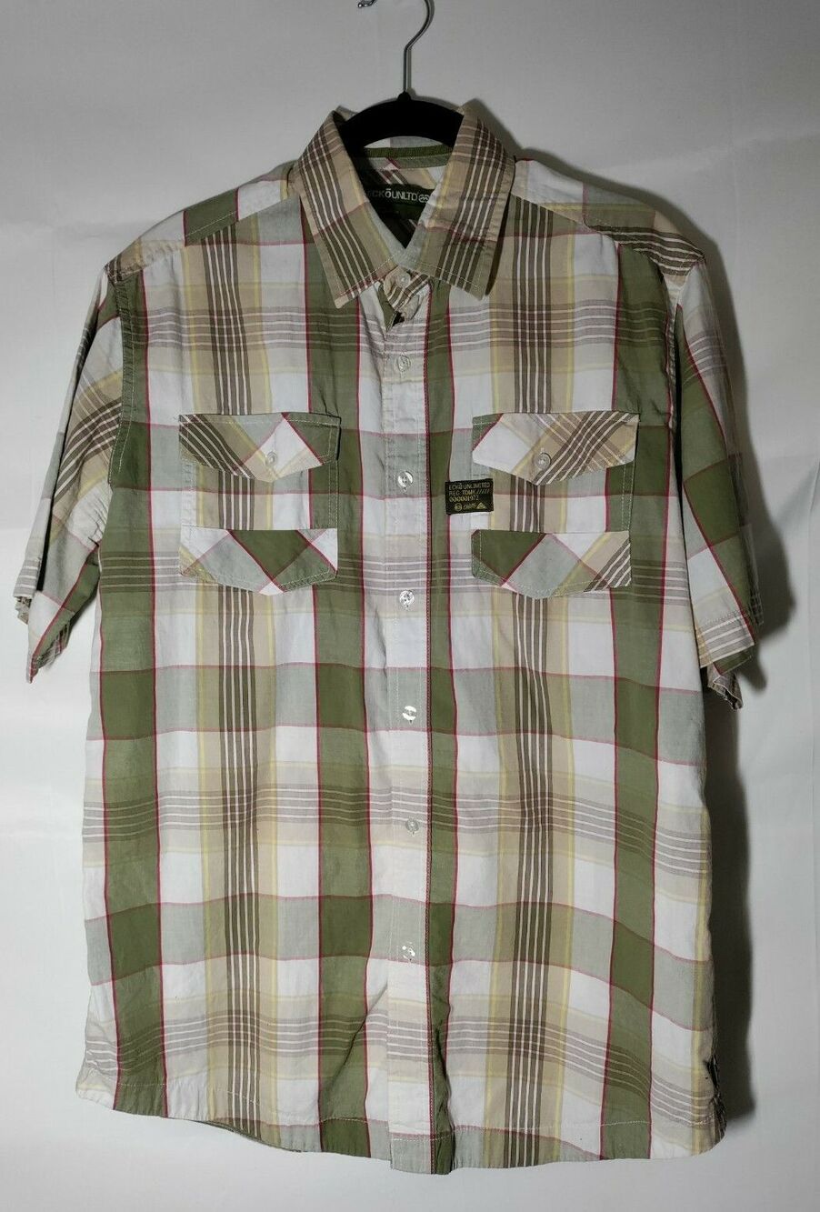 Ecko Unltd Plaid Button Short Sleeve Uncut Company X Originals Shirt Mens Size M